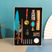 best feather gift set turquoise 