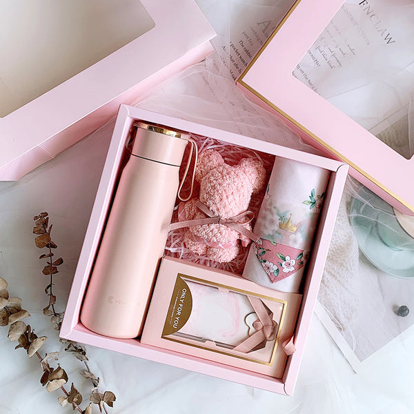 cute pink flask gift box